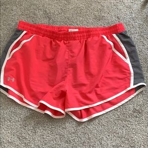 Under Armour pink and grey shorts with pockets